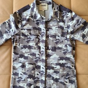 L'Agence Cromwell Button Front Camo- Print  Military Jacket